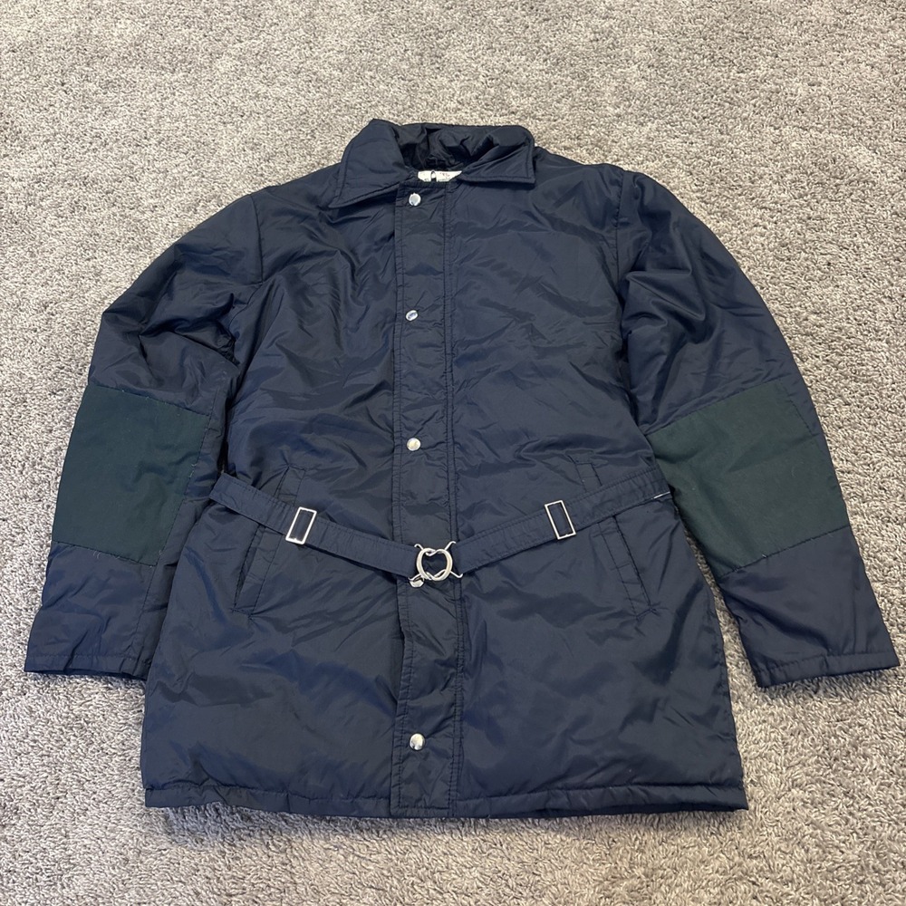 Vintage Abercrombie & Fitch Jacket Mens Medium Navy Down Coat 70s TALON ZIPPER M